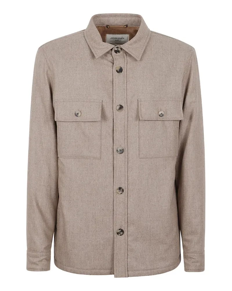 Jacob Cohën Barberis Canonico button-down flap-pocket overshirt - Nude Nude