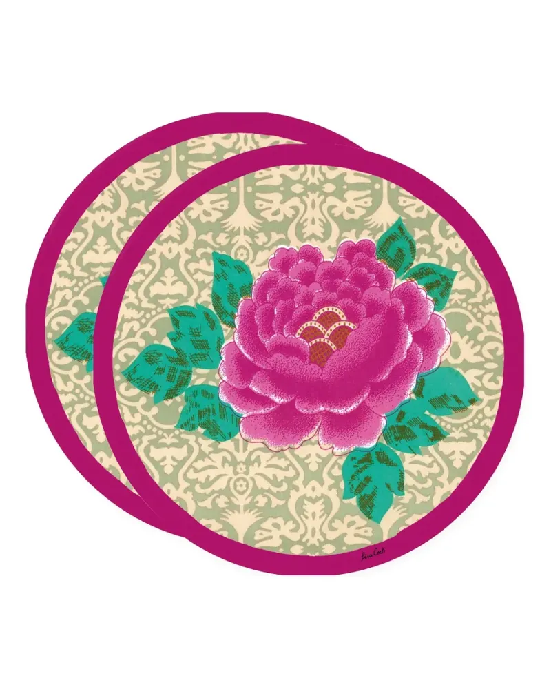 Lisa Corti Untersetzer mit Blumenprint - Grün Grün
