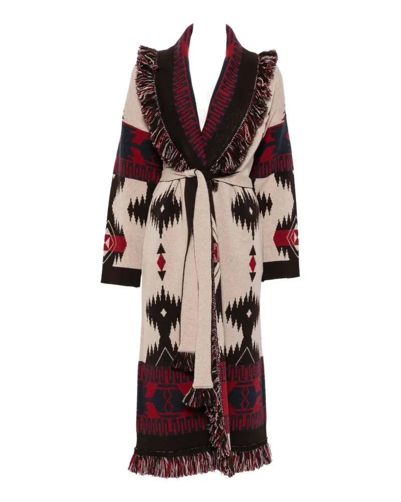 Alanui fringe-trim coat - Nude Nude