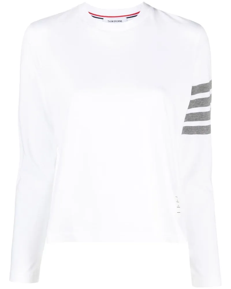 Thom Browne Langarmshirt mit Streifen - Weiß Weiß