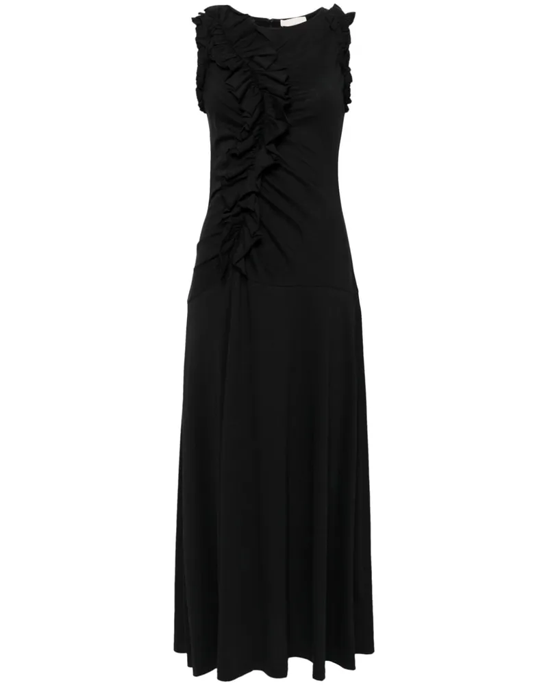 Ulla Johnson Gerüschtes Bendetta Midikleid - Schwarz Schwarz