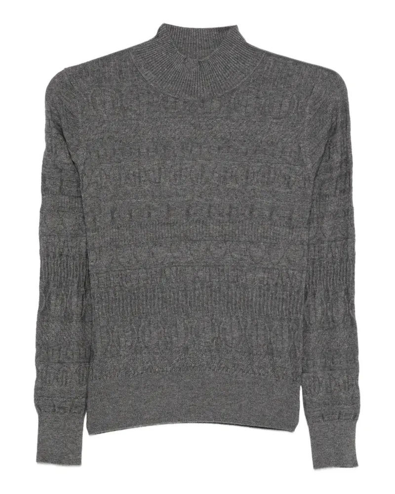 Iceberg logo-intarsia high-neck sweater - Grau Grau