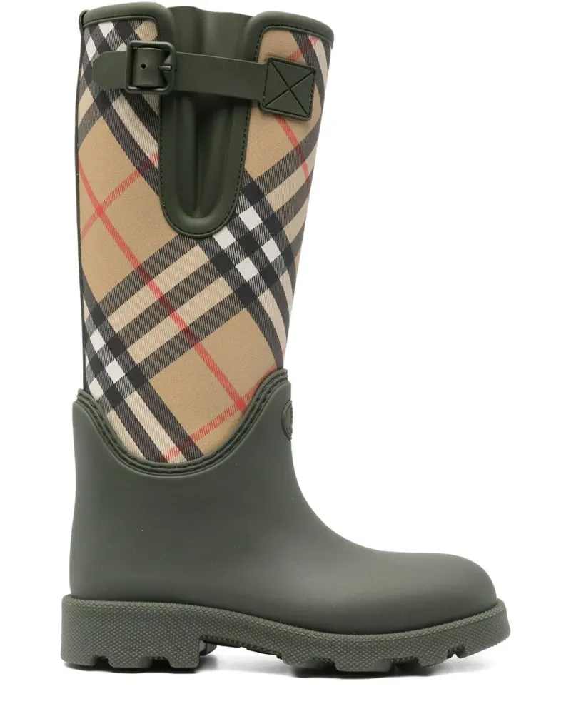 Burberry Karierte Regenstiefel - Grün Grün
