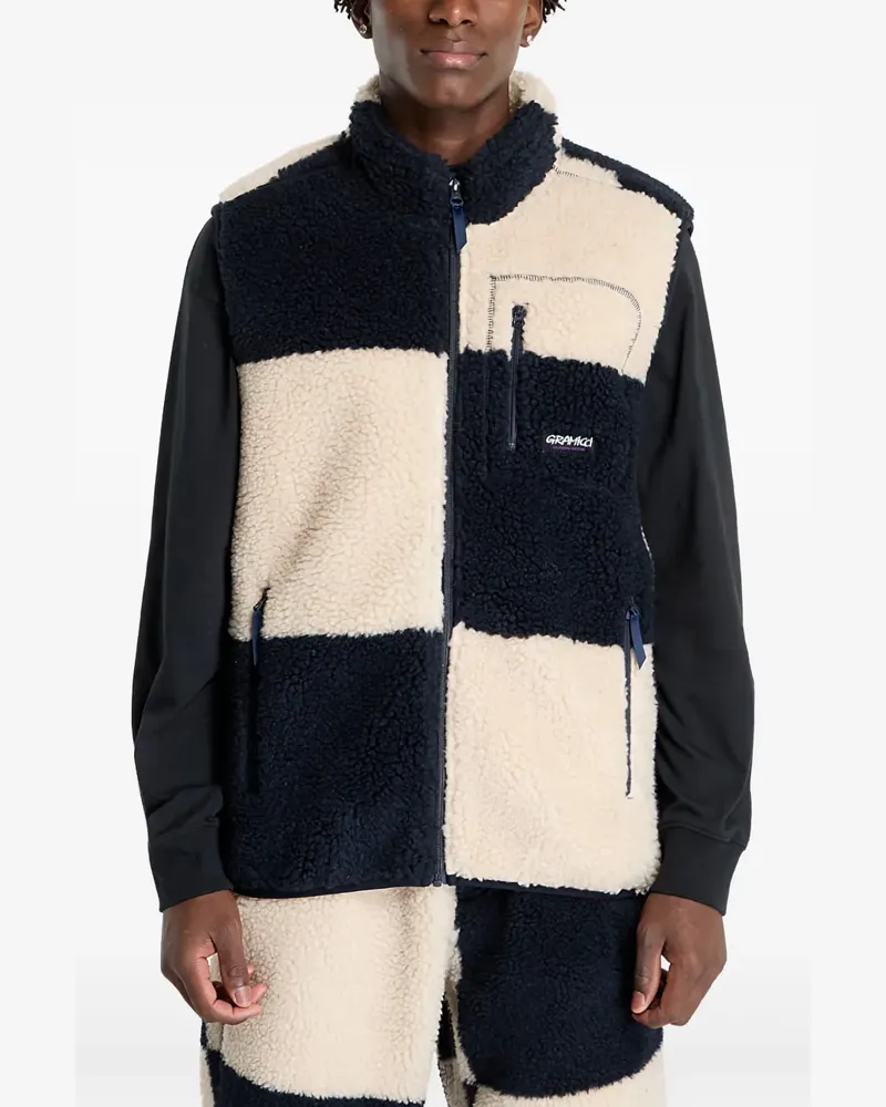 GRAMICCI Karierte Fleeceweste - Blau Blau