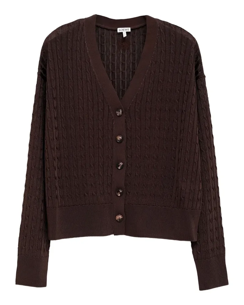 Loewe Cardigan mit Zopfmuster - Braun Braun