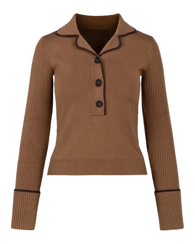 Monse Gestricktes Poloshirt - Braun Braun