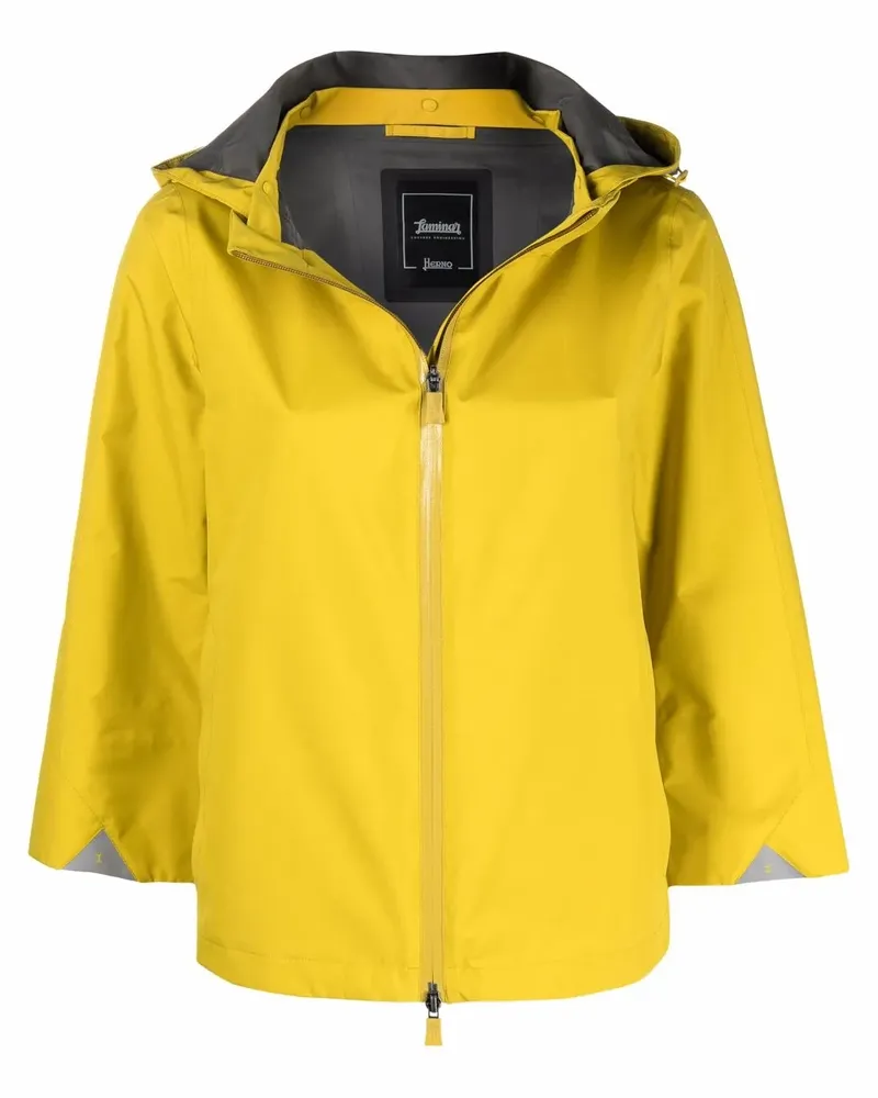 Herno Klassischer Cropped-Hoodie - Gelb Gelb
