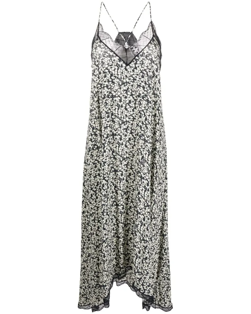 Zadig & Voltaire Maxikleid mit Blumen-Print Nude