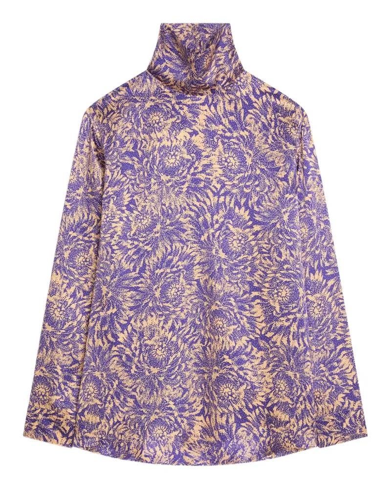 Dries van Noten Seidenoberteil mit Print - Violett Violett