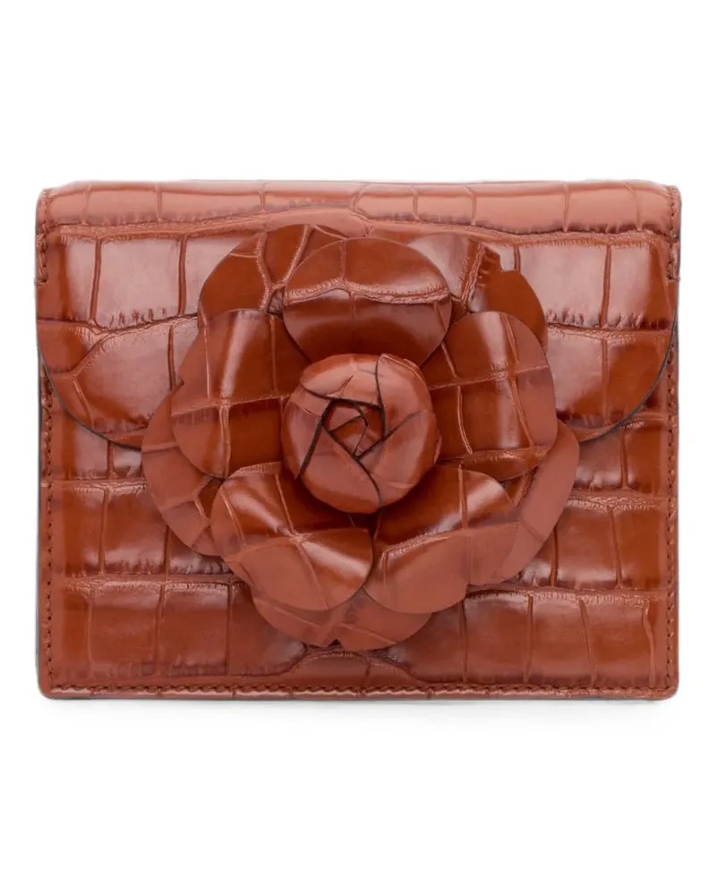 Oscar de la Renta Mini TRO Clutch mit Kroko-Effekt - Braun Braun