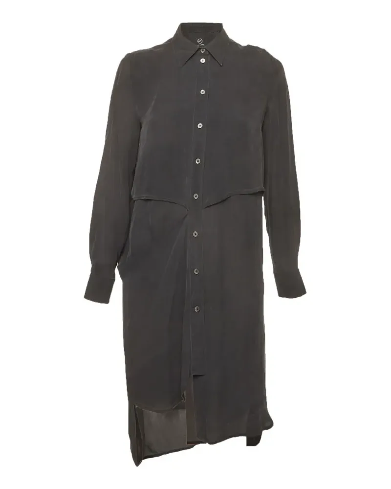 McQ long-sleeved asymmetric shirt dress - Schwarz Schwarz
