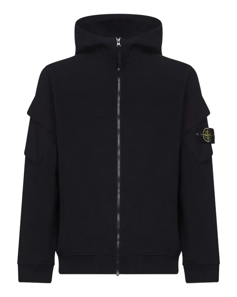 Stone Island Kapuzenjacke mit Reißverschluss - Schwarz Schwarz