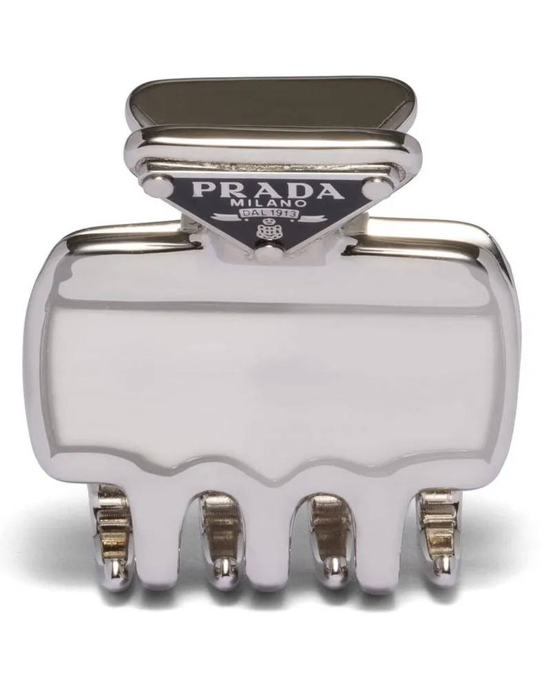 Prada Haarspange mit Logo - Silber Silber