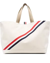 Thom Browne Shopper mit RWB-Streifen Nude