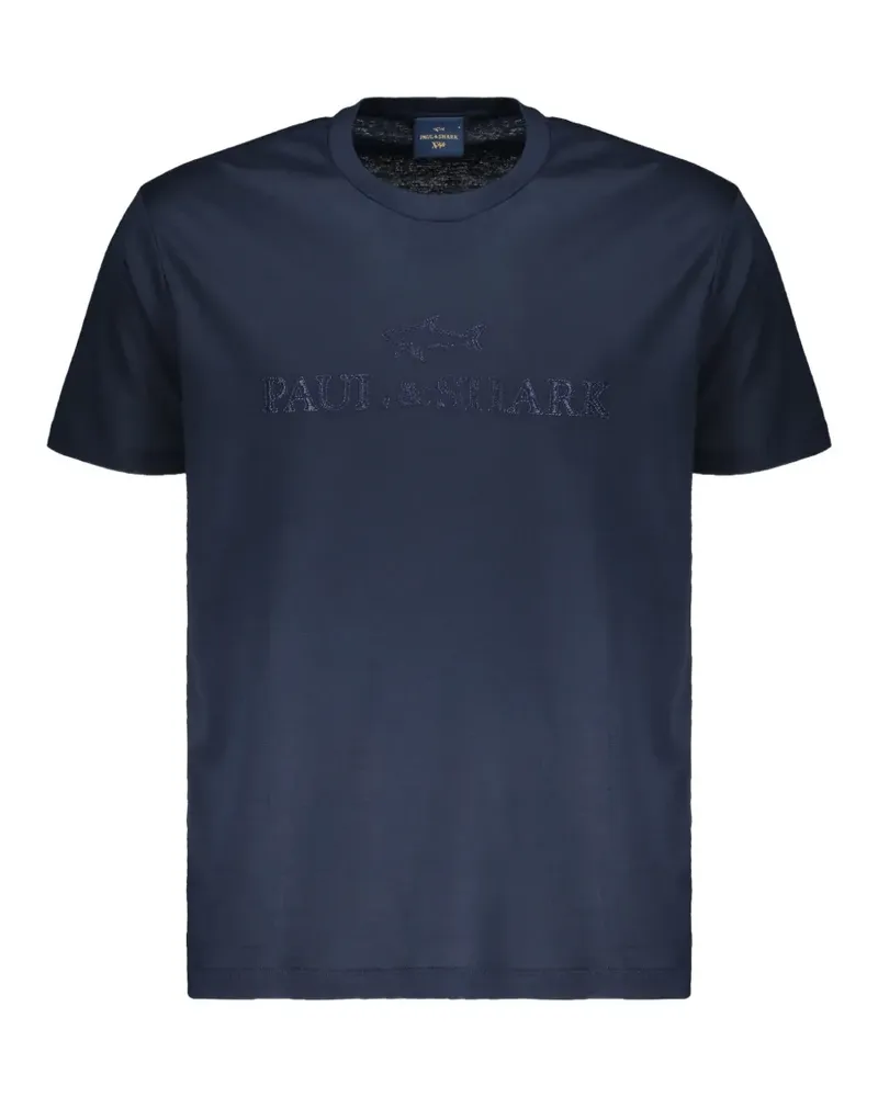 Paul & Shark logo-embroidered T-shirt - Blau Blau