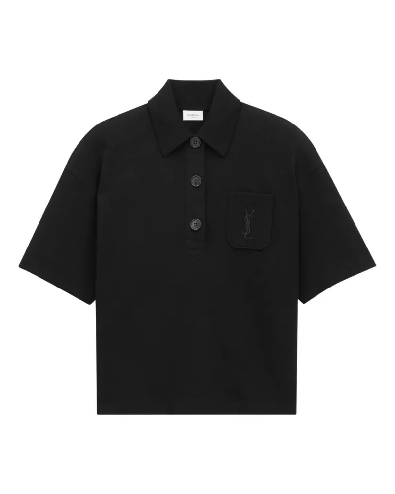 Saint Laurent Cassandre Poloshirt - Schwarz Schwarz