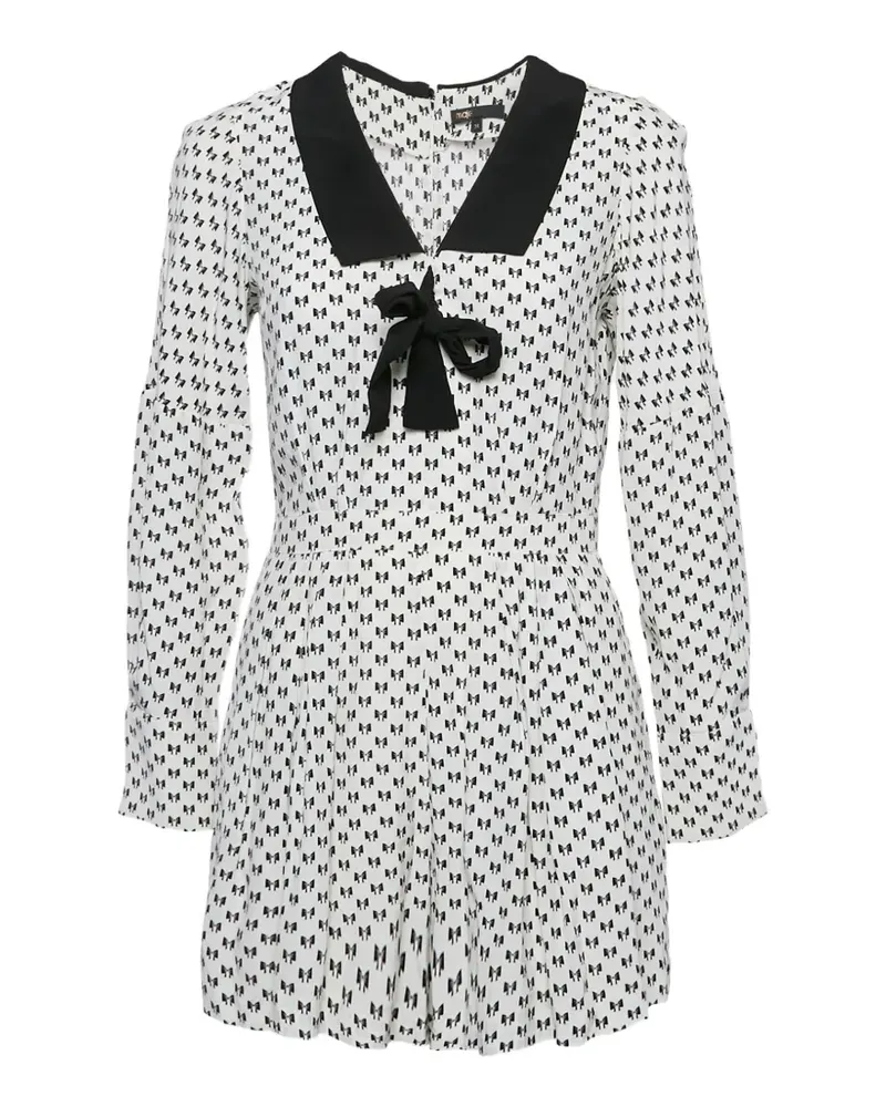 Maje Jumpsuit mit Schleifenkragen - Weiß Weiß