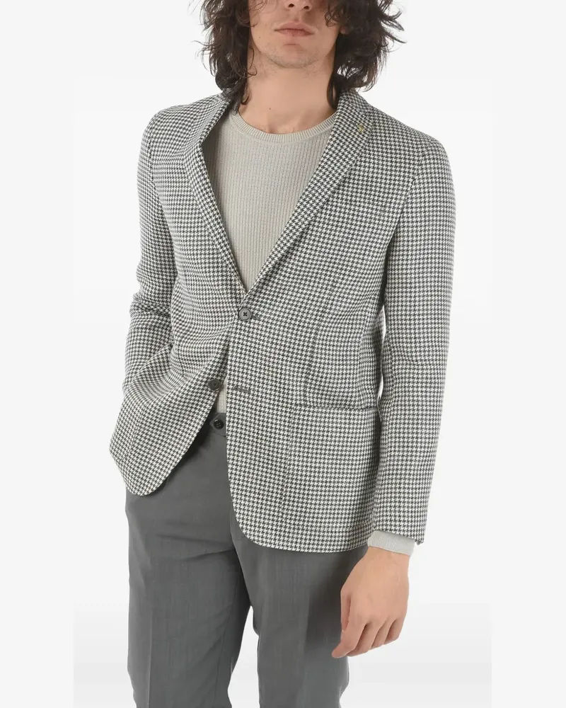 Corneliani houndstooth single-breasted blazer - Grau Grau