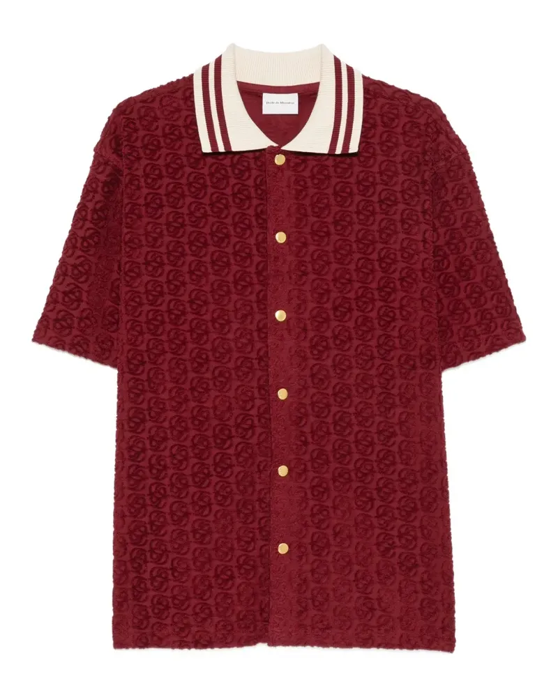 Drôle de Monsieur Gestreiftes Hemd aus Monogramm-Jacquard - Rot Rot