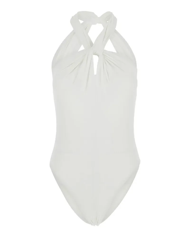 Federica Tosi twist-detail halterneck swimsuit - Weiß Weiß