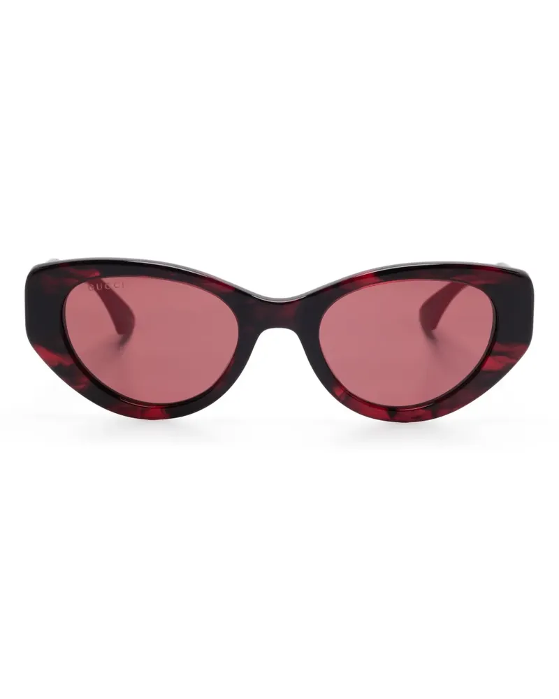 Gucci Klassische Cat-Eye-Sonnenbrille - Rot Rot