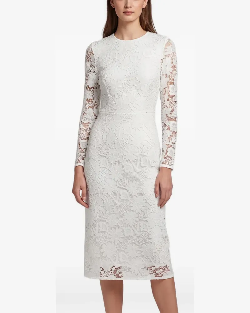 Sandro lace long-sleeve midi dress - Weiß Weiß