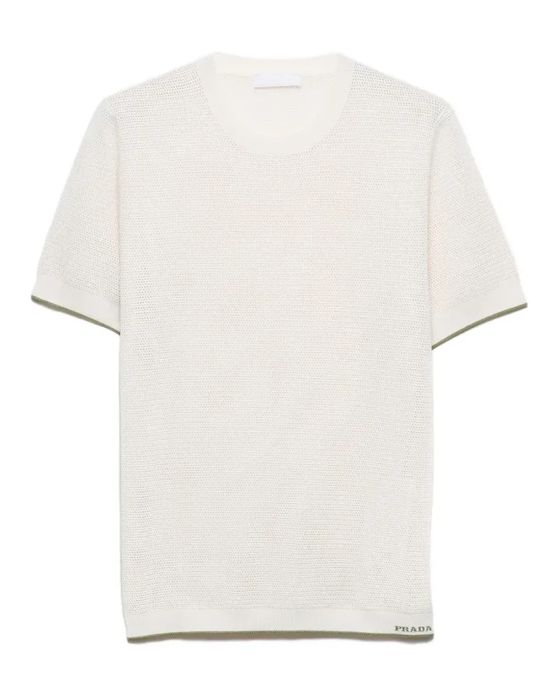 Prada silk and cotton crew-neck sweater - Nude Nude