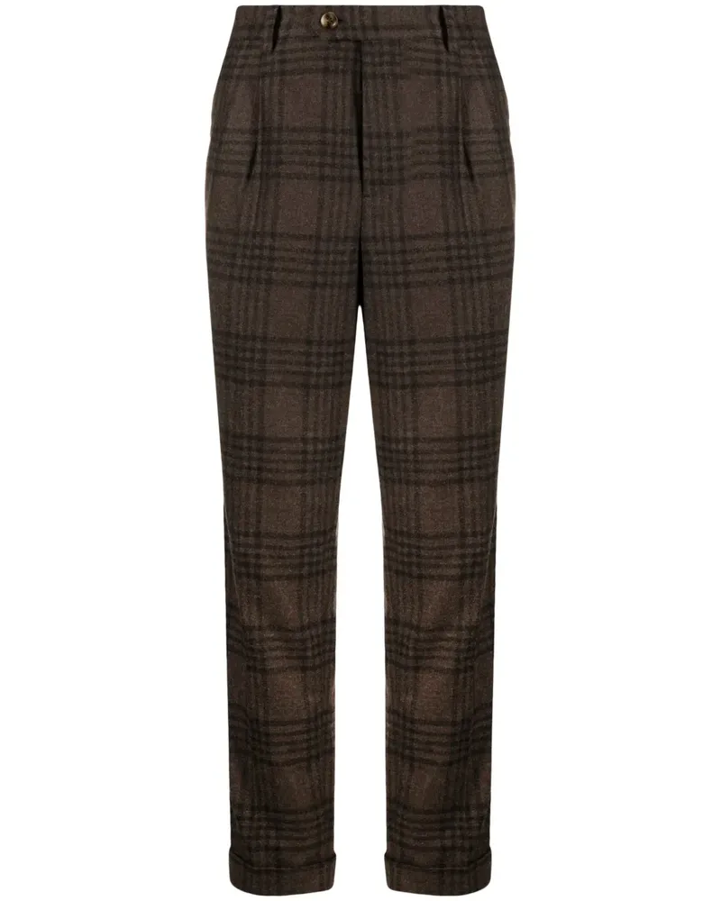 Brunello Cucinelli Hose mit Prince of Wales-Karo - Braun Braun