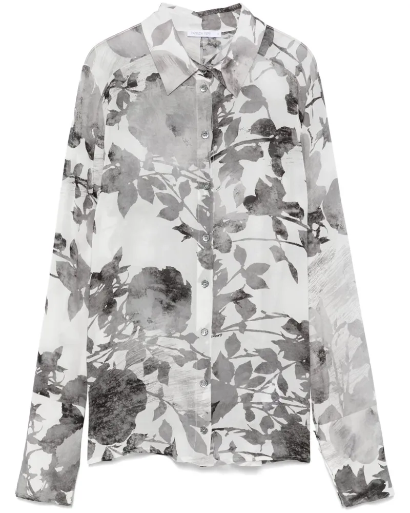 Patrizia Pepe Bluse mit Blumen-Print - Grau Grau