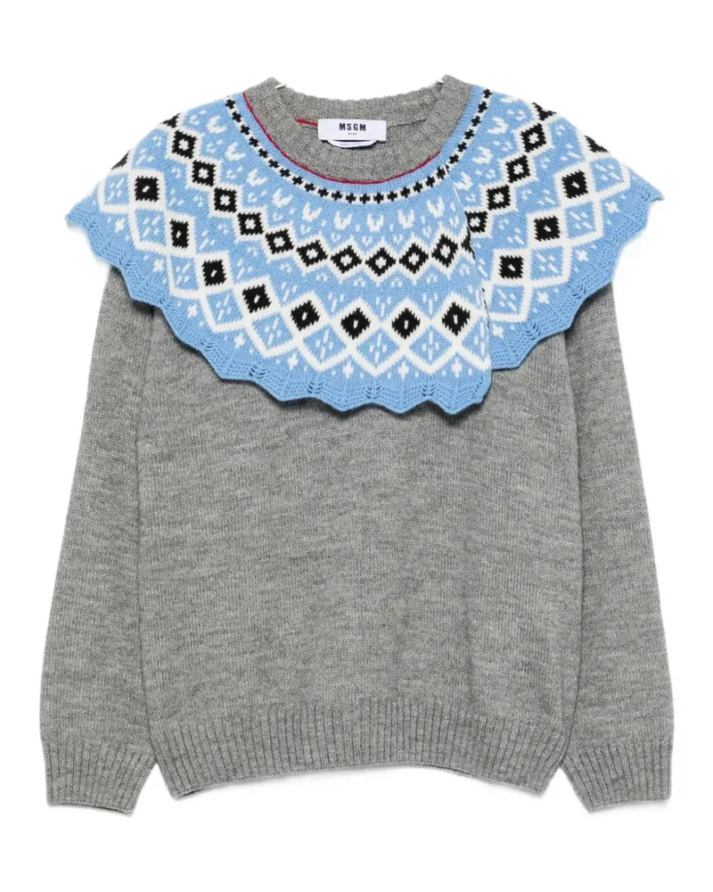 MSGM scalloped-collar sweater - Grau Grau