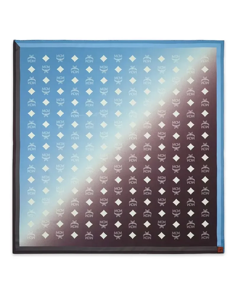 MCM monogram-print silk scarf - Blau Blau