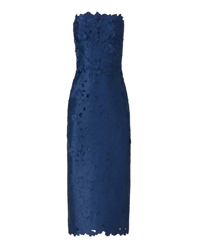 COSTARELLOS Schulterfreies Astelle Midikleid mit Blumenschliff - Blau Blau