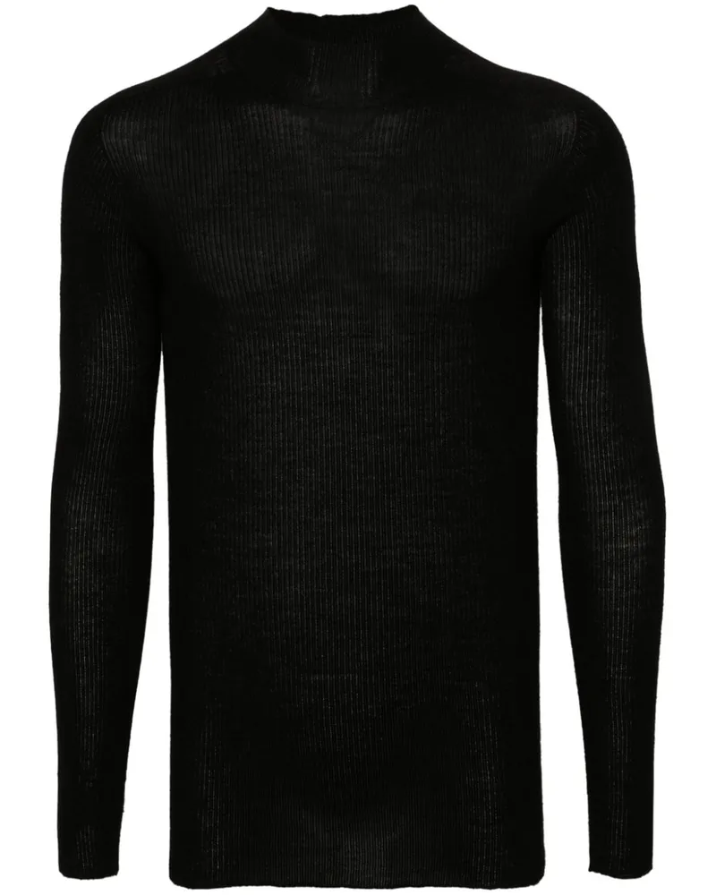 Rick Owens Gerippter Lupetto Strickpullover Schwarz