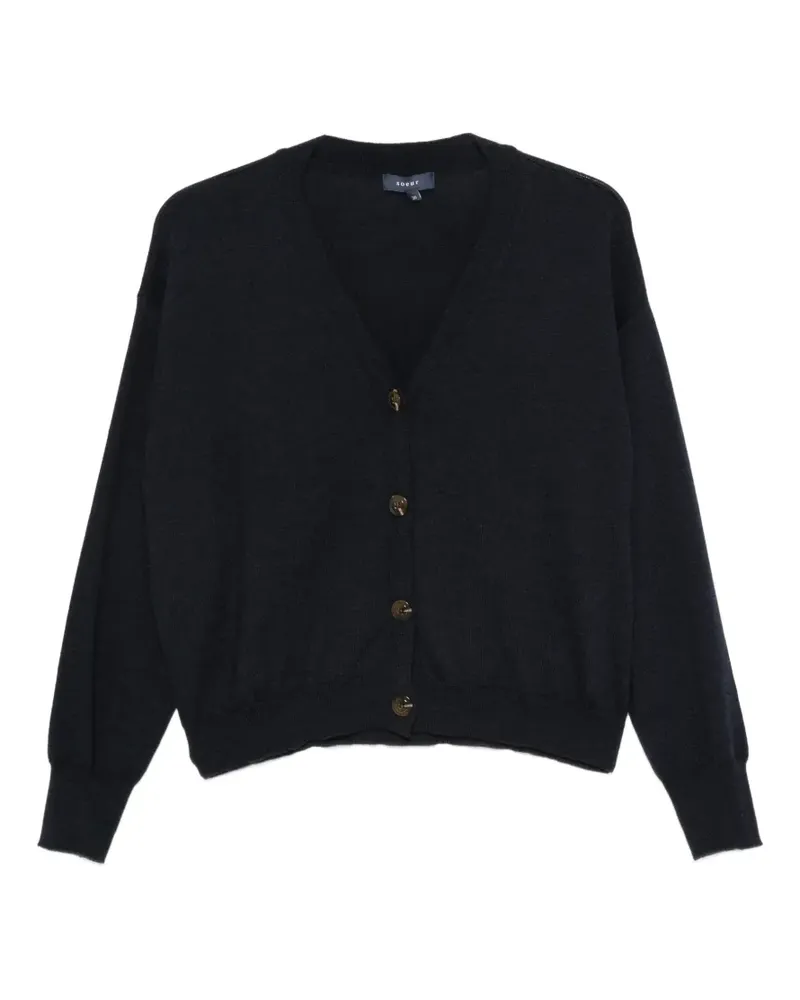 Soeur Merinocardigan mit V-Ausschnitt - Blau Blau