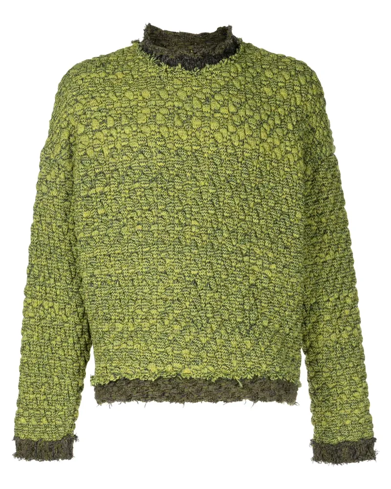 VITELLI Melierter Pullover mit Intarsien-Logo - Grün Grün