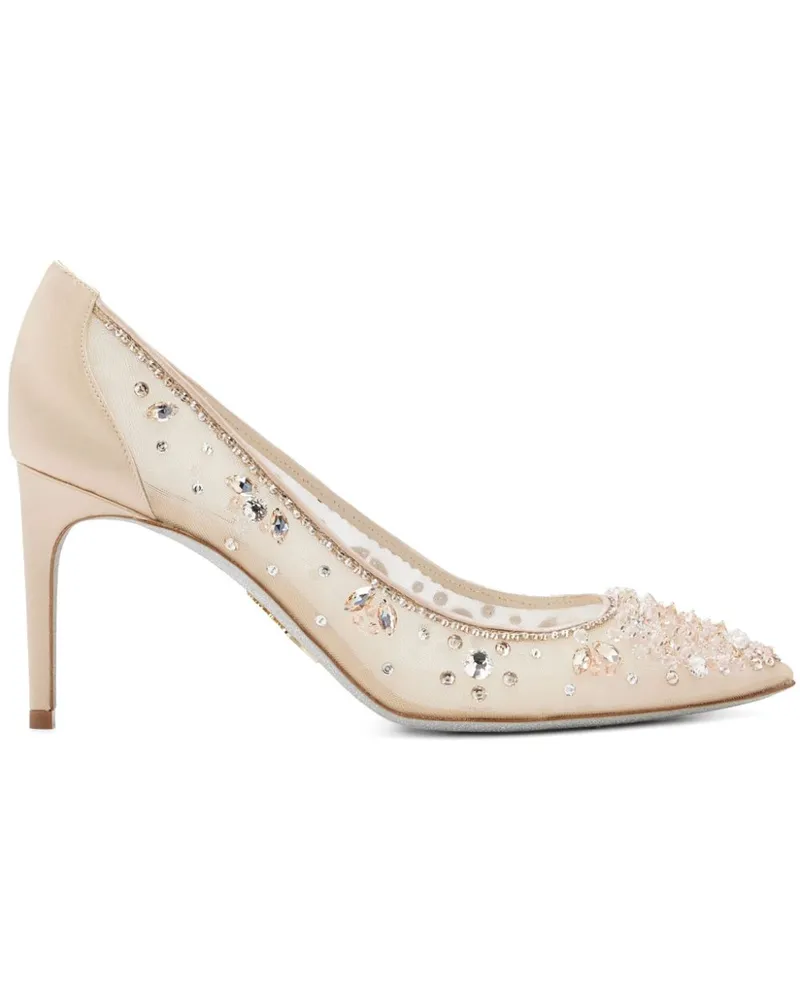 René Caovilla Cinderella Pumps 75mm - Nude Nude