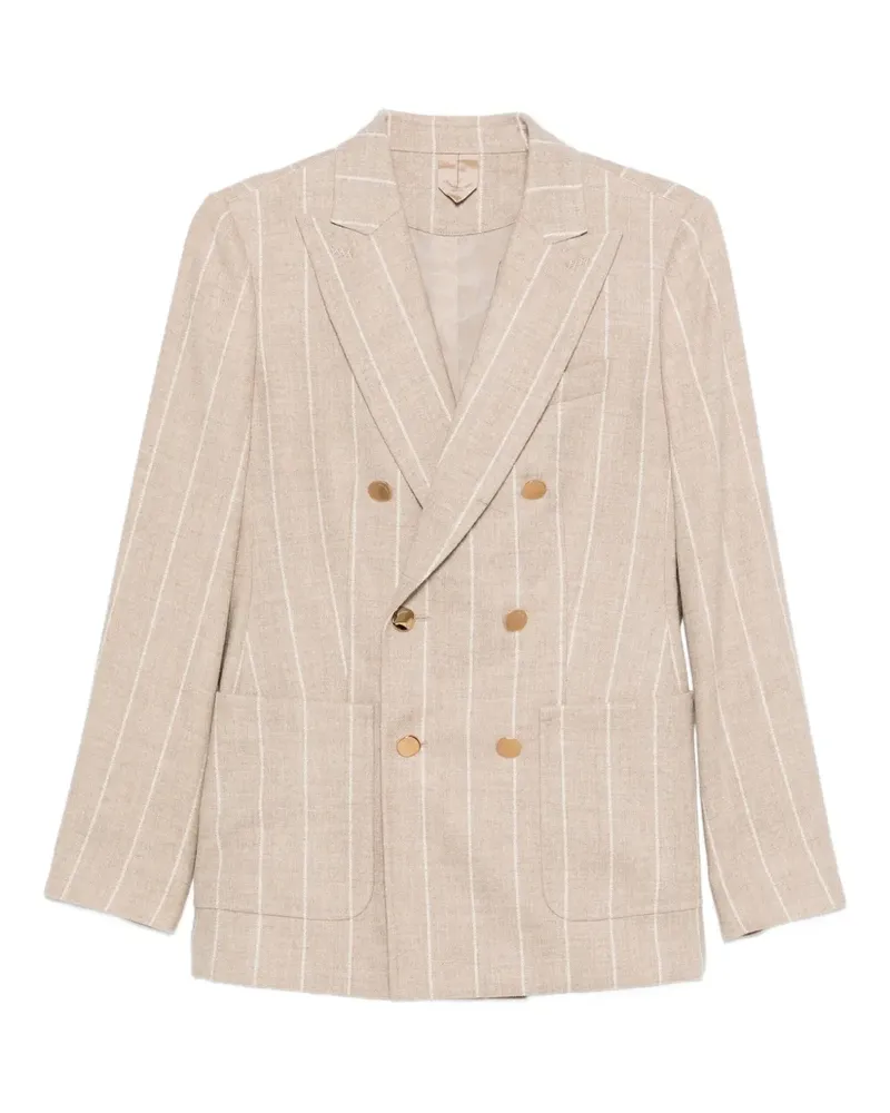 Max Mara Doppelreihiges Sakko mit Streifen - Nude Nude