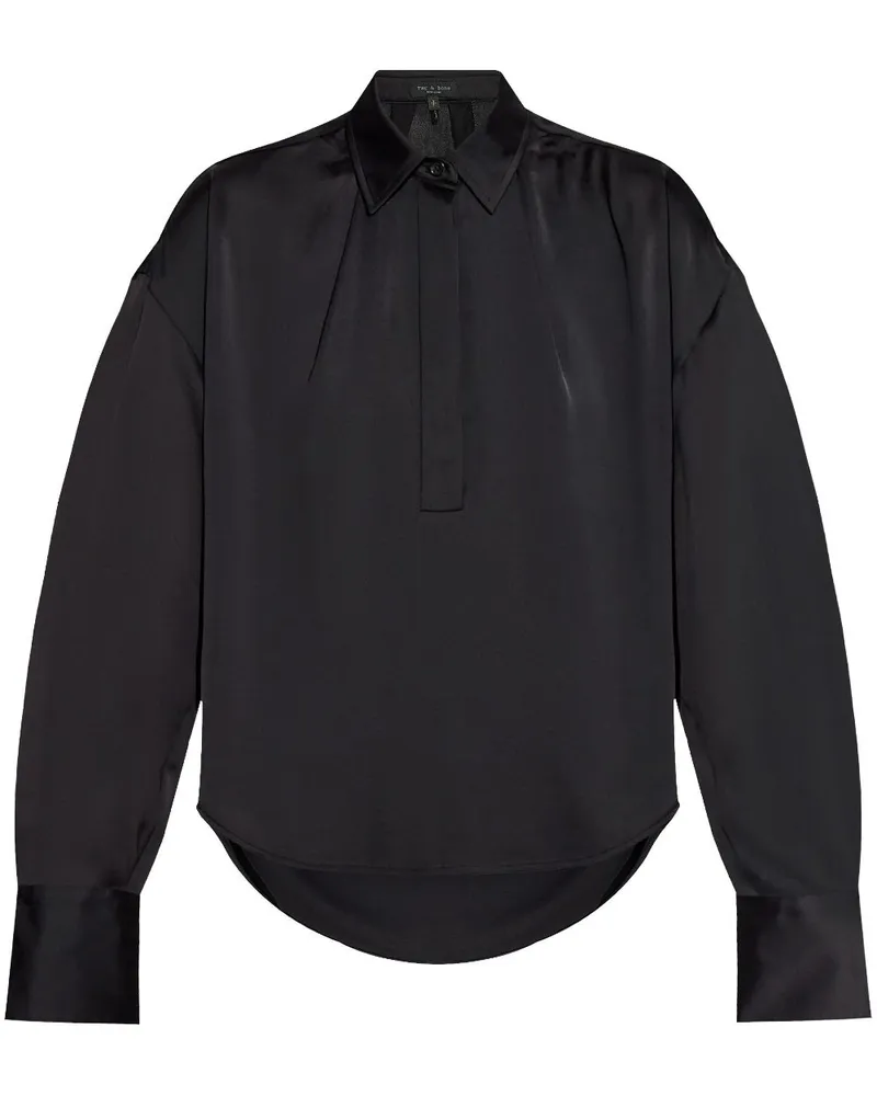 Rag & Bone Langärmeliges Poloshirt - Schwarz Schwarz