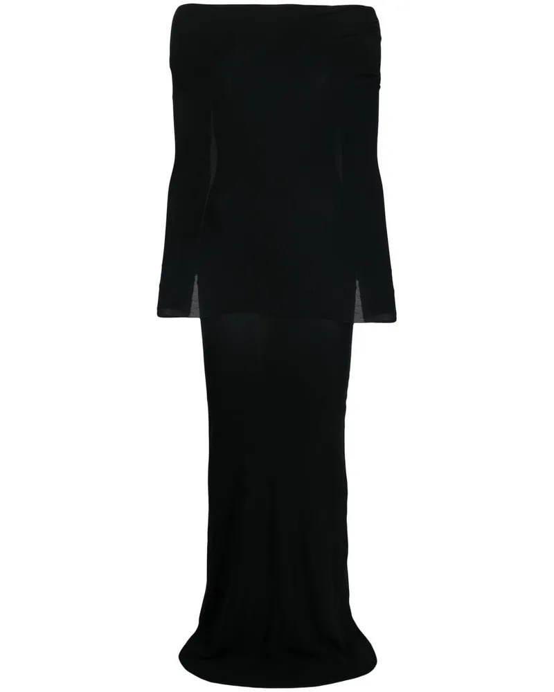 Balenciaga Maxikleid im Layering-Look - Schwarz Schwarz