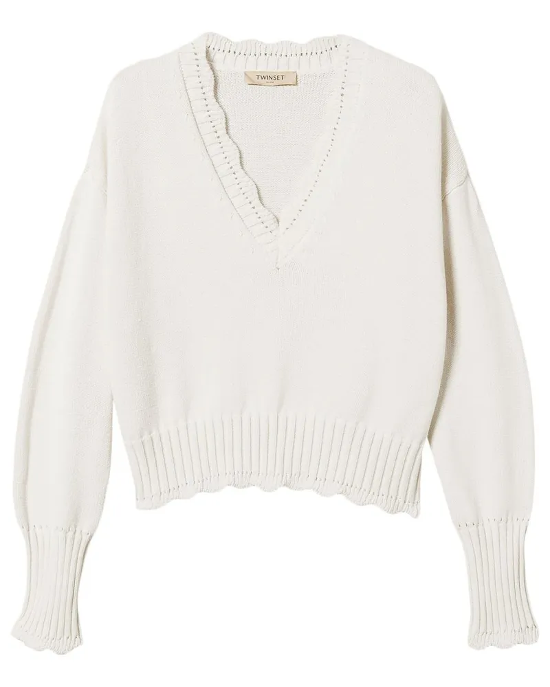Twin-Set Pullover mit Wellensaum - Nude Nude