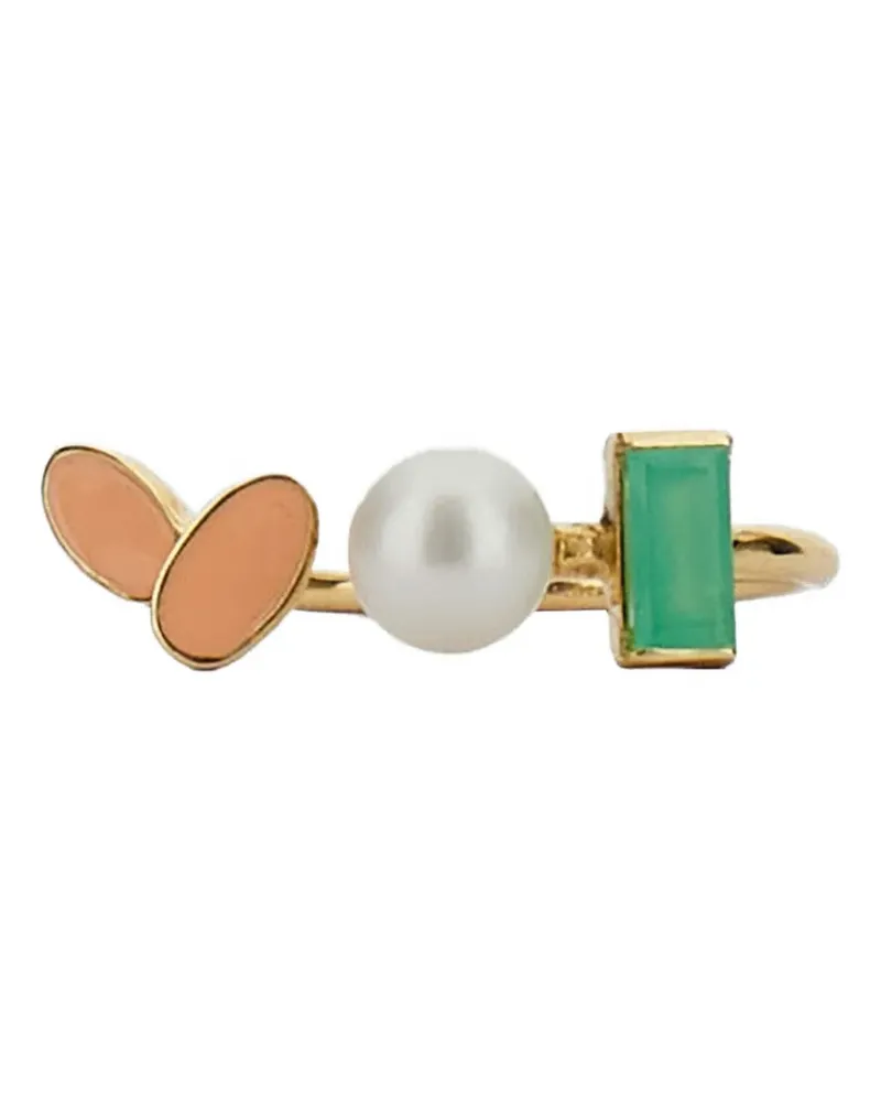 Aliita citrine pearl-embellished ring - Gold Gold