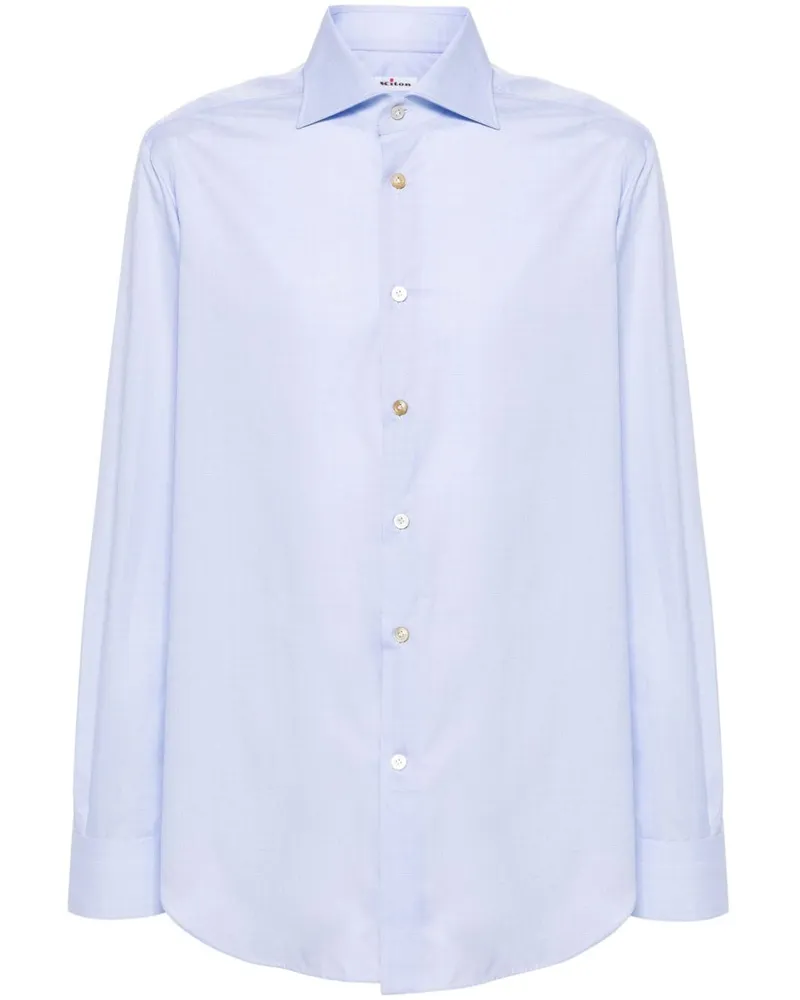 Kiton Kariertes Hemd Blau