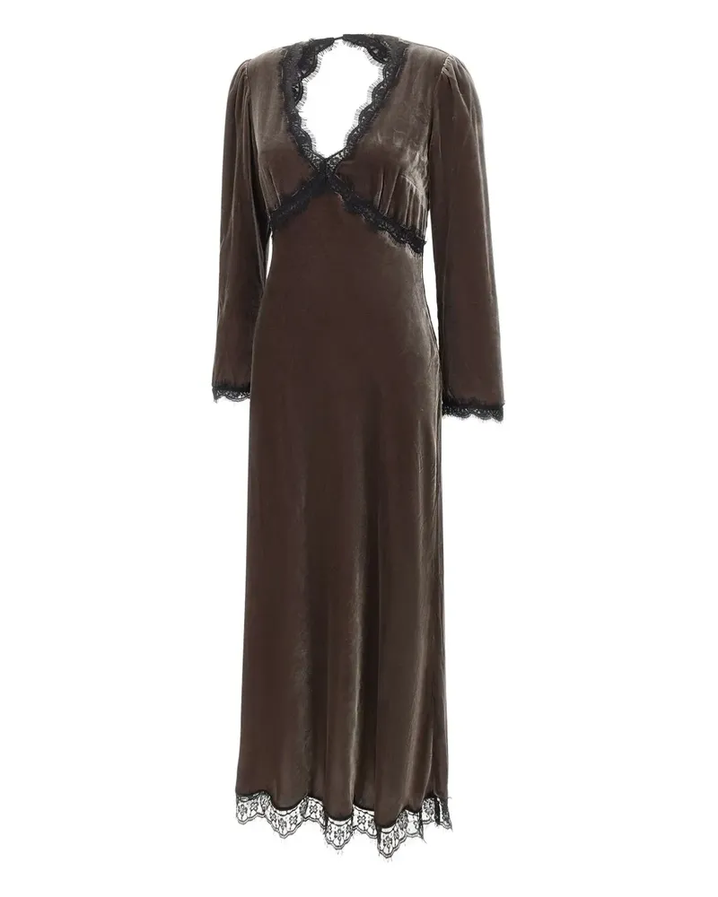 RIXO Alesha lace-trim dress - Braun Braun