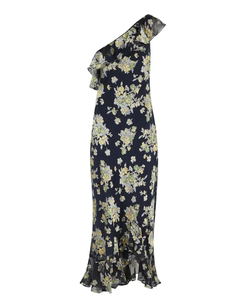 RIXO Leon ruffle-detail floral-print maxi dress - Blau Blau
