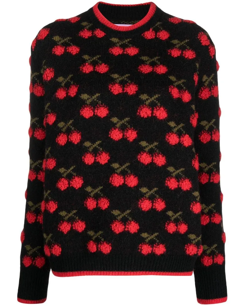 La DoubleJ Pullover mit Kirschen-Print - Schwarz Schwarz