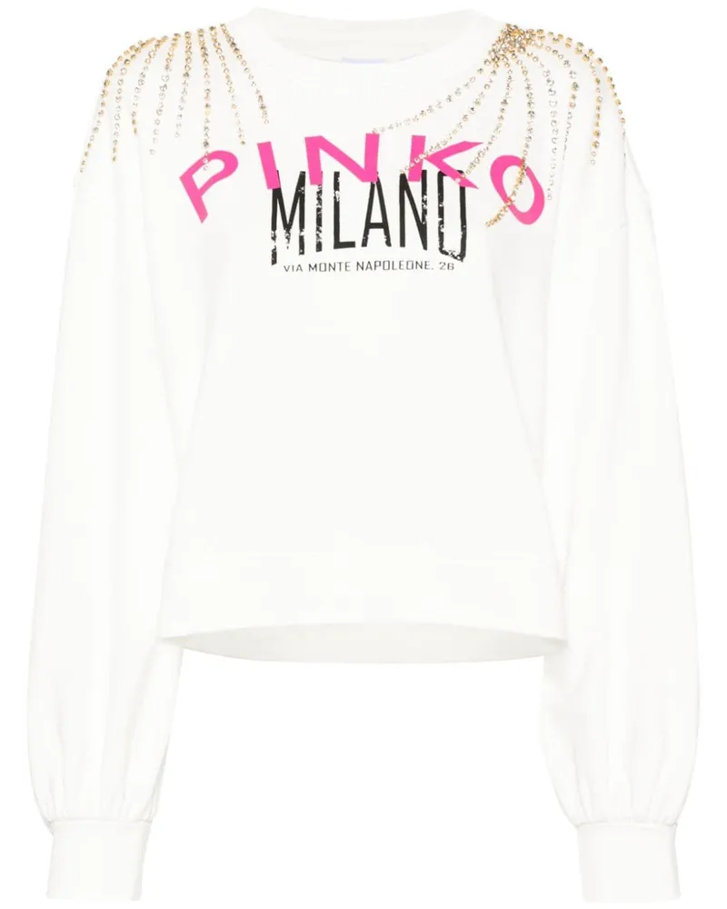 Pinko Sweatshirt mit Logo - Weiß Weiß