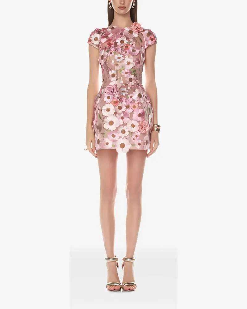 BRONX AND BANCO Jasmine Minikleid mit Blumen - Rosa Rosa