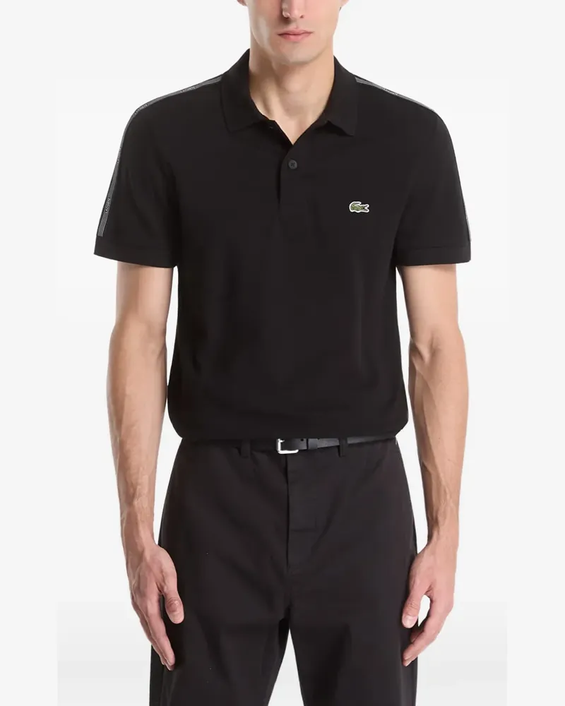 Lacoste logo-patch tape-detail polo shirt - Schwarz Schwarz