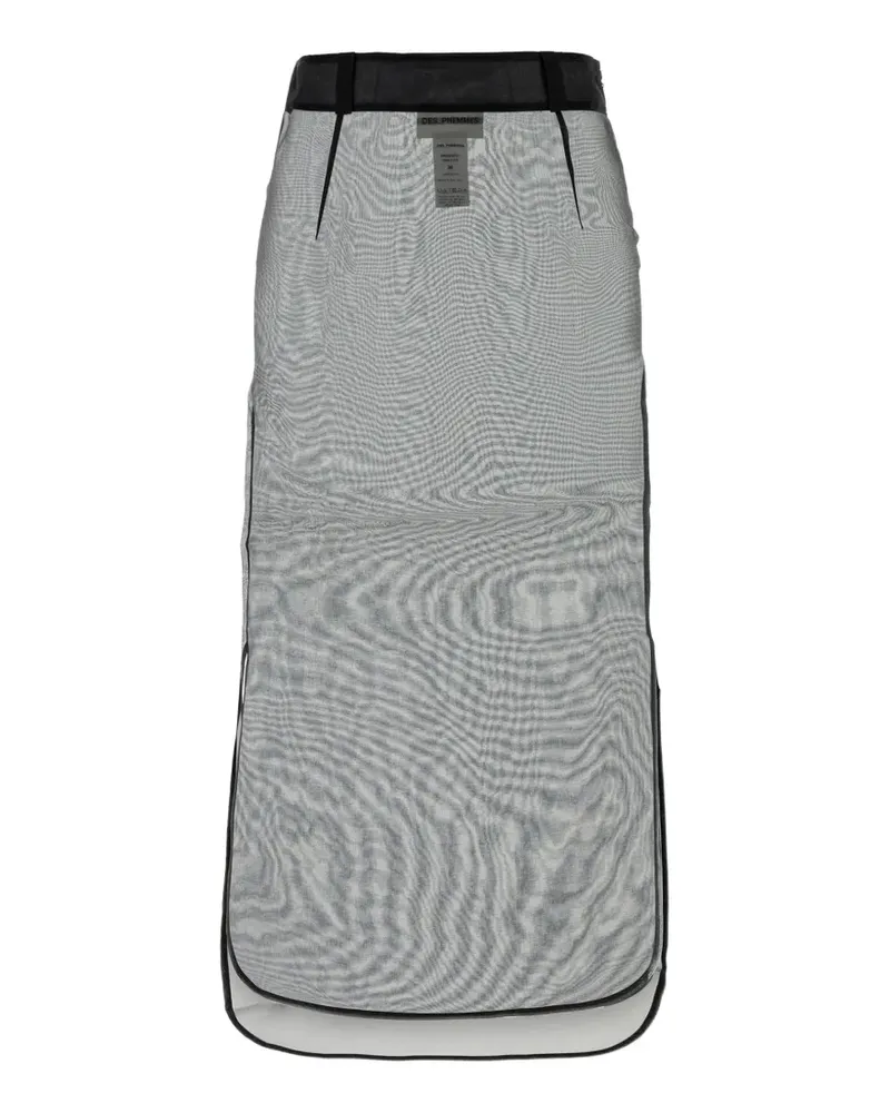 Des Phemmes Organza-Rock mit Paspelierung - Schwarz Schwarz