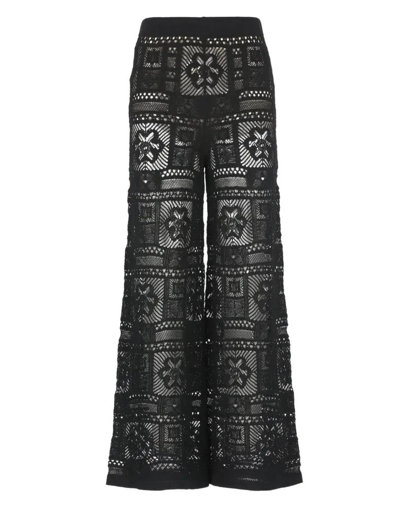 D.EXTERIOR Hose mit Spitzeneinsätzen - Schwarz Schwarz